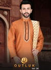 Outluk Vol 34 Latest Jaqcuard Silk With Self Work Party Wear Kurta Pajama Mens Collection